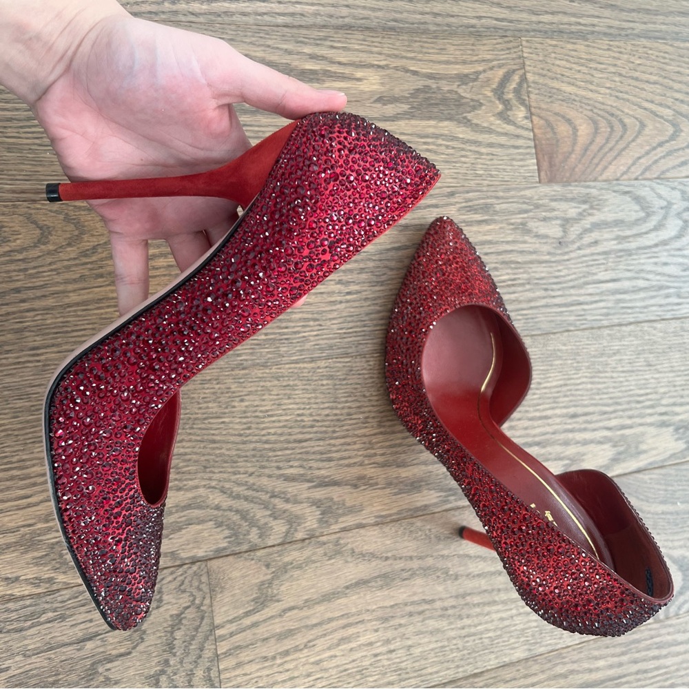 Gucci Red Crystal-Embellished Women's Heels - Picture 5 of 8